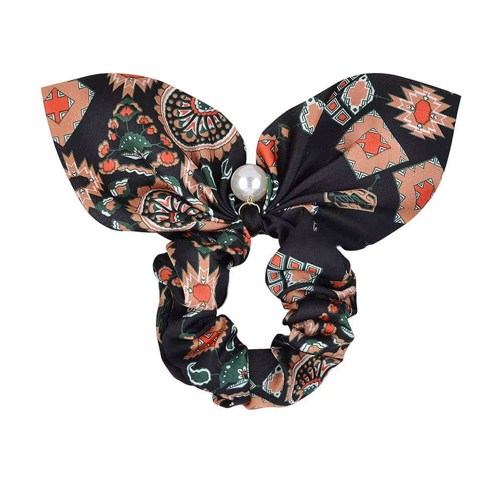 GLAM Scrunchie med Sidenrosett